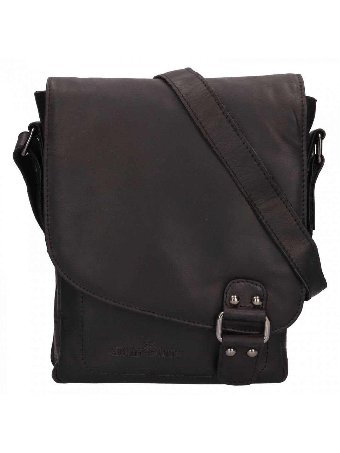 Pánská kožená taška přes rameno Greenwood Frederic – černá